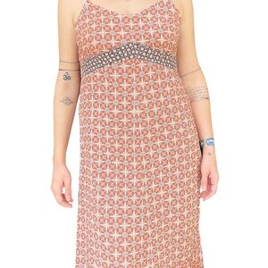 LOFT Rust BOHO Patterned Midi Dress Size 8 (NWT)